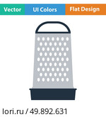 Kitchen grater icon. Flat design. Vector illustration. Стоковая иллюстрация, агентство Ingram Publishing / Фотобанк Лори