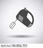 Kitchen hand mixer icon on gray background with round shadow. Vector illustration. Стоковая иллюстрация, агентство Ingram Publishing / Фотобанк Лори
