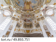 Interior of Pilgrimage Church of Wies near  Fussen Bavaria, Germany. Стоковое фото, агентство Ingram Publishing / Фотобанк Лори
