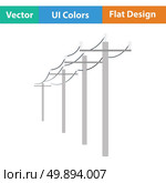 High voltage line icon. Flat design. Vector illustration. Стоковая иллюстрация, агентство Ingram Publishing / Фотобанк Лори