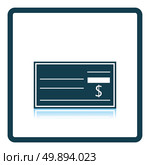 Bank check icon. Shadow reflection design. Vector illustration. Стоковая иллюстрация, агентство Ingram Publishing / Фотобанк Лори