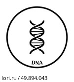 DNA icon. Thin circle design. Vector illustration. Стоковая иллюстрация, агентство Ingram Publishing / Фотобанк Лори