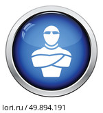 Night club security icon. Glossy button design. Vector illustration. Стоковая иллюстрация, агентство Ingram Publishing / Фотобанк Лори