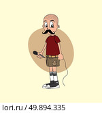 male cartoon character singer music band. male cartoon character singer music band theme vector art illustration. Стоковая иллюстрация, агентство Ingram Publishing / Фотобанк Лори