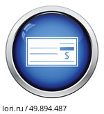 Bank check icon. Glossy button design. Vector illustration. Стоковая иллюстрация, агентство Ingram Publishing / Фотобанк Лори