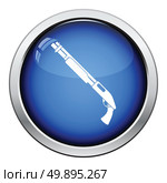 Pump-action shotgun icon. Glossy button design. Vector illustration. Стоковая иллюстрация, агентство Ingram Publishing / Фотобанк Лори