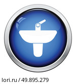 Wash basin icon. Glossy button design. Vector illustration. Стоковая иллюстрация, агентство Ingram Publishing / Фотобанк Лори