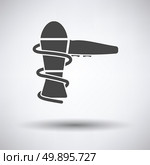 Hairdryer icon on gray background, round shadow. Vector illustration. Стоковая иллюстрация, агентство Ingram Publishing / Фотобанк Лори