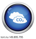 CO2 cloud icon. Glossy button design. Vector illustration. Стоковая иллюстрация, агентство Ingram Publishing / Фотобанк Лори