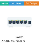 Ethernet switch icon. Flat color design. Vector illustration. Стоковая иллюстрация, агентство Ingram Publishing / Фотобанк Лори