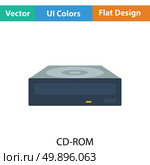 CD-ROM icon. Flat color design. Vector illustration. Стоковая иллюстрация, агентство Ingram Publishing / Фотобанк Лори