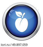 Icon of Plum . Glossy button design. Vector illustration. Стоковая иллюстрация, агентство Ingram Publishing / Фотобанк Лори
