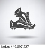 Baseball boot icon on gray background, round shadow. Vector illustration. Стоковая иллюстрация, агентство Ingram Publishing / Фотобанк Лори