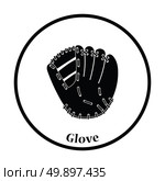 Baseball glove icon. Thin circle design. Vector illustration. Стоковая иллюстрация, агентство Ingram Publishing / Фотобанк Лори