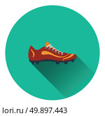 Baseball boot icon. Flat color design. Vector illustration. Стоковая иллюстрация, агентство Ingram Publishing / Фотобанк Лори