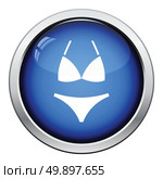 Bikini icon. Glossy button design. Vector illustration. Стоковая иллюстрация, агентство Ingram Publishing / Фотобанк Лори