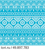 blue native american ethnic pattern. blue native american ethnic pattern theme vector art. Стоковая иллюстрация, агентство Ingram Publishing / Фотобанк Лори