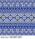 blue native american ethnic pattern. blue native american ethnic pattern theme vector art. Стоковая иллюстрация, агентство Ingram Publishing / Фотобанк Лори
