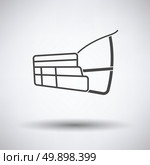 Dog muzzle icon on gray background with round shadow. Vector illustration. Стоковая иллюстрация, агентство Ingram Publishing / Фотобанк Лори