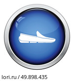 Moccasin icon. Glossy button design. Vector illustration. Стоковая иллюстрация, агентство Ingram Publishing / Фотобанк Лори