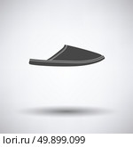 Man home slipper icon on gray background with round shadow. Vector illustration. Стоковая иллюстрация, агентство Ingram Publishing / Фотобанк Лори