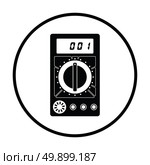 Multimeter icon. Thin circle design. Vector illustration. Стоковая иллюстрация, агентство Ingram Publishing / Фотобанк Лори