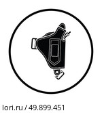 Police holster gun icon. Thin circle design. Vector illustration. Стоковая иллюстрация, агентство Ingram Publishing / Фотобанк Лори