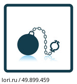 Fetter with ball icon. Shadow reflection design. Vector illustration. Стоковая иллюстрация, агентство Ingram Publishing / Фотобанк Лори
