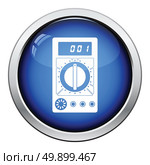 Multimeter icon. Glossy button design. Vector illustration. Стоковая иллюстрация, агентство Ingram Publishing / Фотобанк Лори