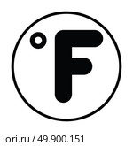 Fahrenheit degree icon. Thin circle design. Vector illustration. Стоковая иллюстрация, агентство Ingram Publishing / Фотобанк Лори