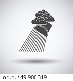 Rainfall like from bucket icon on gray background with round shadow. Vector illustration. Стоковая иллюстрация, агентство Ingram Publishing / Фотобанк Лори