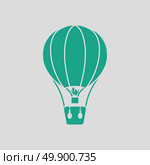Hot air balloon icon. Gray background with green. Vector illustration. Стоковая иллюстрация, агентство Ingram Publishing / Фотобанк Лори