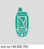 Portable GPS device icon. Gray background with green. Vector illustration. Стоковая иллюстрация, агентство Ingram Publishing / Фотобанк Лори