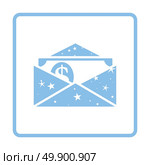 Birthday gift envelop icon with money  . Blue frame design. Vector illustration. Стоковая иллюстрация, агентство Ingram Publishing / Фотобанк Лори