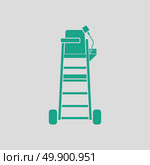 Tennis referee chair tower icon. Gray background with green. Vector illustration. Стоковая иллюстрация, агентство Ingram Publishing / Фотобанк Лори