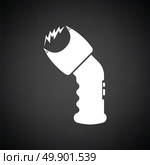 Police stun gun icon. Black background with white. Vector illustration. Стоковая иллюстрация, агентство Ingram Publishing / Фотобанк Лори