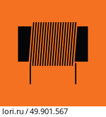 Inductor coil icon. Orange background with black. Vector illustration. Стоковая иллюстрация, агентство Ingram Publishing / Фотобанк Лори
