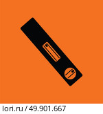 Icon of construction level . Orange background with black. Vector illustration. Стоковая иллюстрация, агентство Ingram Publishing / Фотобанк Лори