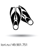 Icon of swimming flippers . White background with shadow design. Vector illustration. Стоковая иллюстрация, агентство Ingram Publishing / Фотобанк Лори