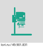 Icon of photo enlarger. Gray background with green. Vector illustration. Стоковая иллюстрация, агентство Ingram Publishing / Фотобанк Лори