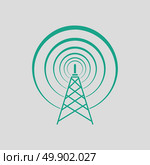 Radio antenna icon. Gray background with green. Vector illustration. Стоковая иллюстрация, агентство Ingram Publishing / Фотобанк Лори