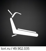 Treadmill icon. Black background with white. Vector illustration. Стоковая иллюстрация, агентство Ingram Publishing / Фотобанк Лори
