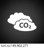 CO 2 cloud icon. Black background with white. Vector illustration. Стоковая иллюстрация, агентство Ingram Publishing / Фотобанк Лори