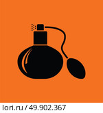 Cologne spray icon. Orange background with black. Vector illustration. Стоковая иллюстрация, агентство Ingram Publishing / Фотобанк Лори