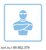 Night club security icon. Blue frame design. Vector illustration. Стоковая иллюстрация, агентство Ingram Publishing / Фотобанк Лори