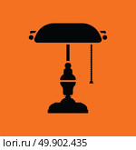 Writer's lamp icon. Orange background with black. Vector illustration. Стоковая иллюстрация, агентство Ingram Publishing / Фотобанк Лори