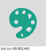 Palette icon. Gray background with green. Vector illustration. Стоковая иллюстрация, агентство Ingram Publishing / Фотобанк Лори