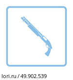 Pump-action shotgun icon. Blue frame design. Vector illustration. Стоковая иллюстрация, агентство Ingram Publishing / Фотобанк Лори