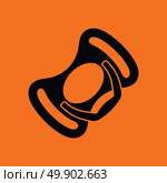 Baby soother icon. Orange background with black. Vector illustration. Стоковая иллюстрация, агентство Ingram Publishing / Фотобанк Лори
