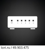 Ethernet switch icon. Black background with white. Vector illustration. Стоковая иллюстрация, агентство Ingram Publishing / Фотобанк Лори